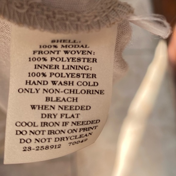 Ann Taylor Medium Modal Drape Neck Beige Brown Tank Shell Metallic Accent - Picture 5 of 5